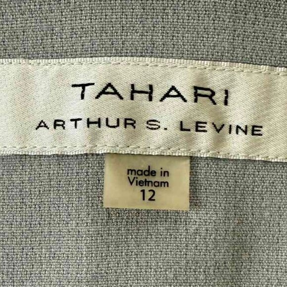 Tahari Arthur S Levine Women Gray Rayon Blend V Neck Blazer Fit size 12 - Picture 5 of 10